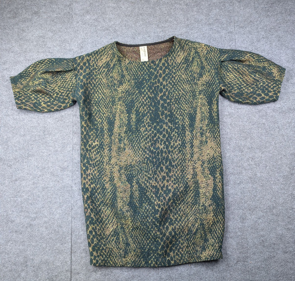 Eve Gravel Shift Dress Womens XS Snake Print Relaxed Quiet Luxury Glam Artsy